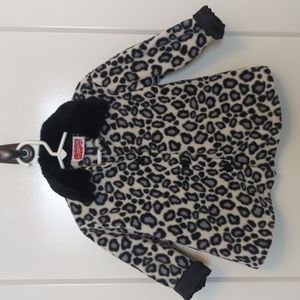Rubbies matching fleece leopard print jacket and hat Sz 2T